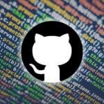A wall of coding text in multiple colors with an overlaid image of a black circle and a white cat.