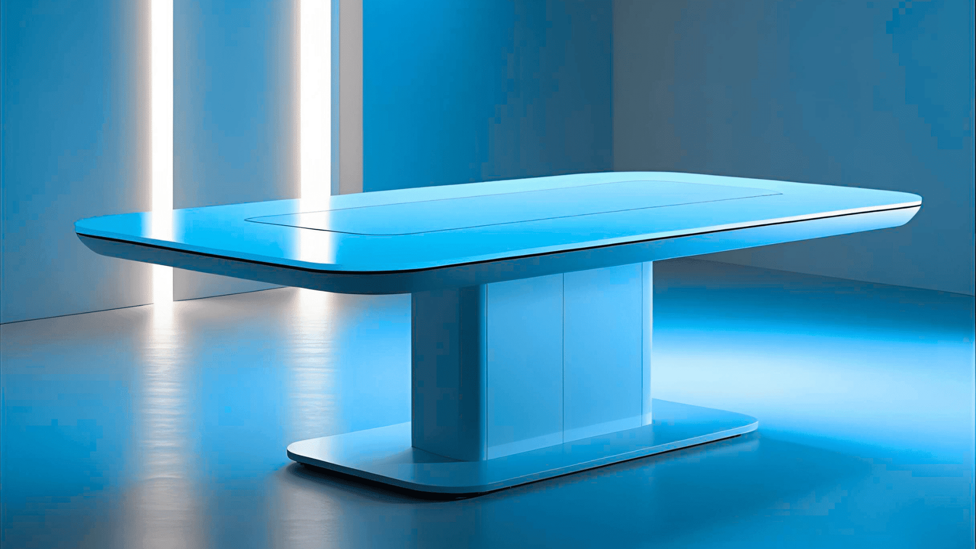 A futuristic and sleek table, which represents custom table styles in HTML for brand consistency in rich text editors.