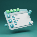 3D illustration of a rich text editor interface with customizable toolbar buttons and collaboration icons, symbolizing modern RTE trends in 2025.