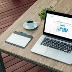 Mockup of a laptop displaying a web design interface, focusing on user experience design.