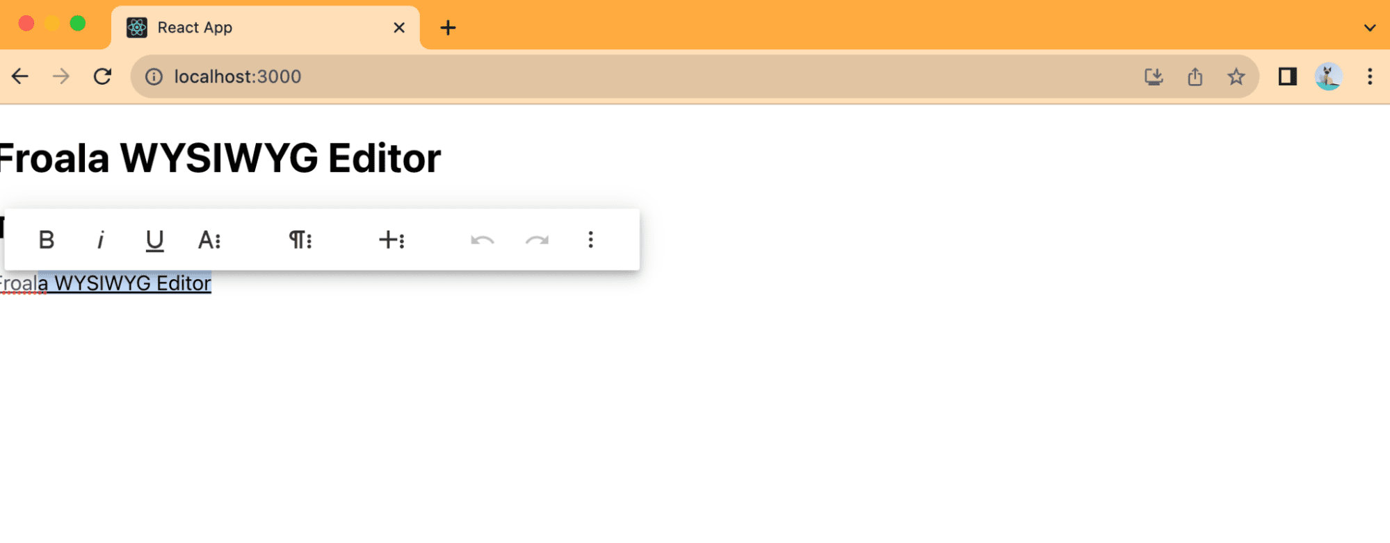 Inline React editor