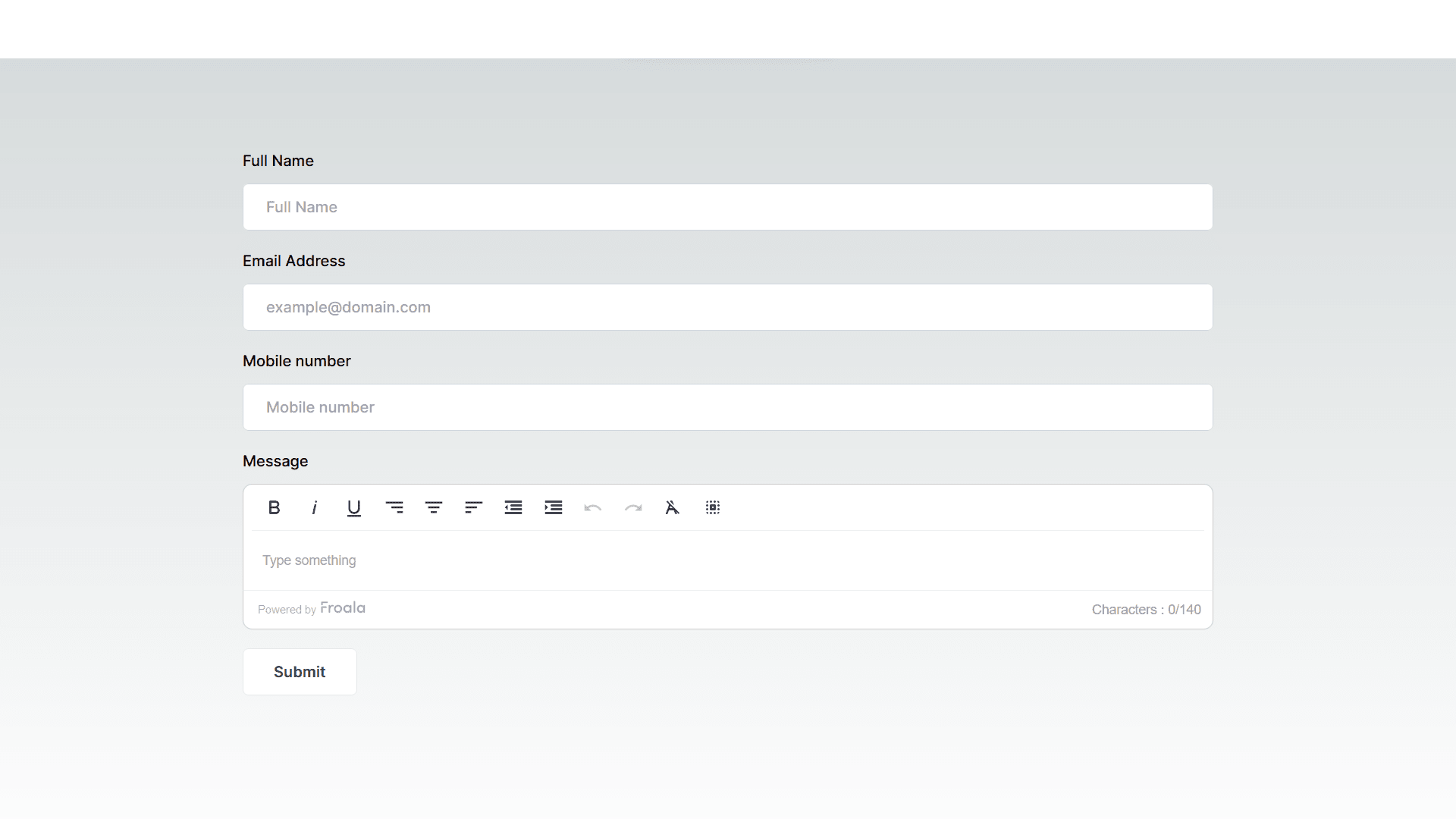 custom Froala rich text editor in NextJS
