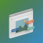 3D illustration of a browser window with an image being analyzed and automatically tagged, representing AI-powered image tagging with Angular and Froala WYSIWYG editor.